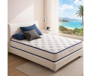 SAMPUR - Matelas Blue Nano Gel - Mémoire de Forme et Gel Rafraîchissant - Soutien Mi-Ferme - Epaisseur 23 cm (200 x 200 cm)