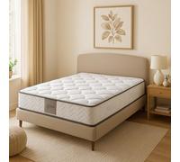 SAMPUR Matelas Cosmos by Epaisseur 20 cm | Bi-Techno : Mémoire de Forme 50kg/m3 & Ressorts ensachés 19cm | Mousse HR+ Pro Suit® | Indépendance de Couchage Optimal (140 x 190 cm)