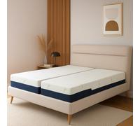 SAMPUR Matelas Original | Mémoire de Forme | Zones ergonomiques | Housse Bambou déhoussable et Respirante (2x80x200 cm (équivalent 160x200 cm))