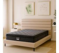 SAMPUR - Matelas Serenity 160 x 200 cm | Epaisseur 30 cm | Triple Technologies - Mousse à Mémoire de Forme - Latex - Ressorts Ensachés | Coutil 100% Coton | Accueil Tonique Soutien Ferme | Équilibré