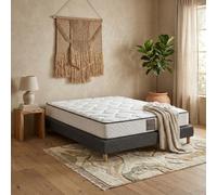 SAMPUR Pack Matelas Cosmos + Lit Bouclette Gris | Matelas à Mémoire de Forme et Ressorts ensachés | Sommier Confort (160x200 cm)