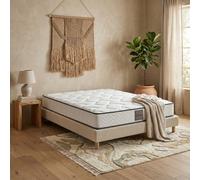 SAMPUR Pack Matelas Cosmos + Lit Bouclette Sable | Matelas à Mémoire de Forme et Ressorts ensachés | Sommier Confort (180x200 cm)