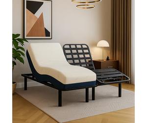 SAMPUR - Pack Relax : Sommier électrique & Matelas mémoire de Forme | Double motorisation indépendant | Encastrable dans Un Cadre de lit | Multiples Positions de Couchage (70x190 cm)
