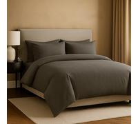 SAMPUR - Parure de lit complète - Coloris Gris - Confort, Doux, Respirant - Certifié Oeko-TEX® (Gris Foncé, Parure 220x240 - Drap 160x200-2 taies 50x70)