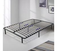 SAMPUR - Sommier Essentiel 160x200 cm | Résistant et Confortable | 7 Pieds Inclus | Lattes réglables | Cadre métal laqué époxy | Montage Rapide et Facile