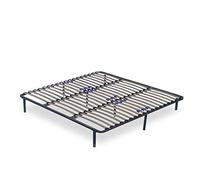 SAMPUR - Sommier Essentiel 200x200 cm | Résistant et Confortable | Pieds Inclus | Lattes réglables | Cadre métal laqué époxy | sommier 1 ou 2 Personnes | Montage Rapide et Facile