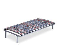 SAMPUR - Sommier Springluxe à Plots | 90 x 190cm | Gris | 25cm de Hauteur | Cadre de Lit Une Personne Métal Laqué Epoxy | Sommier à Lattes Une Place Confort Peuplier Résistant | Pieds et Plots Inclus