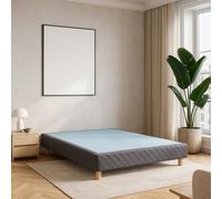 SAMPUR - Sommier tapissier Gris | Structure Bois et revêtement Tissu | Lattes Larges pour Un Soutien Optimal, 180x200