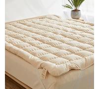 SAMPUR - Surmatelas Fjord en Laine Mérinos 100% Biologique | Soulage du Mal de Dos | Matelassé pour Plus de Confort et de fraîcheur (thermorégulation) (200/200)