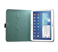 Samrick Executive Étui portefeuille en cuir souple avec support de visionnage, protection d'écran, chiffon microfibre et stylet capacitif blanc spécialement conçu pour Samsung P5200 Galaxy Tab 3 10.1/P5210 Galaxy Tab 3 10.1/P5220 Galaxy Tab 3 10.1 Noir/blanc