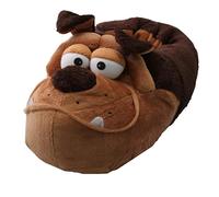 SAMs Chaussons unisexes en forme de bouledogue Marron