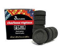 Samsara Charbons pour Encens Naturels - 33 mm 100% Végétaux en Bois Pur | Encens Naturels Non Toxiques | Allumage Rapide et Combustion Propre | Brûle-encens Premium | Boîte de 10 pièces