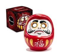 Samsara - Daruma Amulette Porte-Bonheur Japonais Original en Porcelaine | Coloriez l'œil et faites un vœu - pour Hommes, Femmes et Enfants (Rouge - Bonheur)