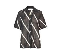 Samsøe Samsøe - Cardigan Oversize Rayé en Tricot - Femme - Blouses et Chemises - Noir - Taille: 38 FR