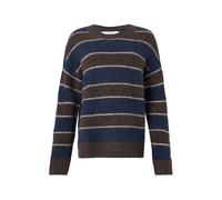 Samsøe Samsøe Pull-over 'Jeanne' marine / brun foncé / blanc, Taille XS