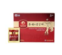Samsidae Thé au Ginseng Rouge & Gingembre - 50 Sachets | 8 % d'extrait de ginseng rouge et 12 % de gingembre coréen, sachets de 3 g, à infuser chaud ou froid, culture GAP