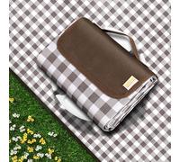 SAMSIER Grande Couverture de Pique-Nique imperméable Lavable avec Coussin d'air Gratuit, Tapis de Camping Portable résistant au Sable 145 x 190 cm