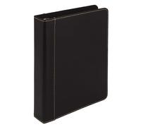 Samsill 1 Inch Mini 3 Ring Binder, Junior Planner Binder - Size 7.5" x 9.1" Fits 8.5" x 5.5" Paper and Sheet Protectors, Hardback Notebook and Organizer Binder, Black