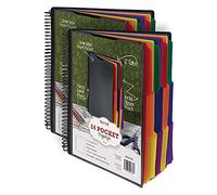 Samsill 24 Pocket Spiral File Folder Organizer / 12 Dividers with Pockets/Multi Pocket Folder/Document Holder/Paper Organizer/Customizable Front Cover / 24 Total Slash Pockets - 2 Pack