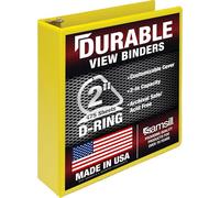 Samsill Classeur durable à 3 anneaux fabriqué aux États-Unis, classeur à anneaux en D de 5,1 cm, peut contenir 225 feuilles, couverture transparente personnalisable, jaune