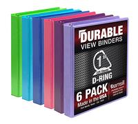 Samsill Classeur durable de 2,5 cm, fabriqué aux États-Unis, classeur à anneaux en D, reliure transparente personnalisable, assortiment d'îles, lot de 6, chacun peut contenir 225 pages