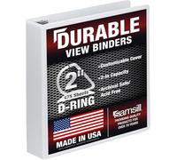 Samsill Classeur durable de 5,1 cm, fabriqué aux États-Unis, reliure à anneaux en D, couverture transparente personnalisable, blanc, peut contenir 475 pages