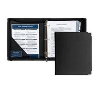 Samsill Classeur professionnel classique à fermeture éclair à 3 anneaux, anneaux ronds de 5,1 cm, organiseur pour documents de 21,6 x 28 cm, coins argentés, Noir