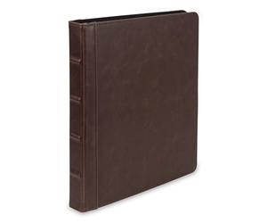 Samsill Classeur professionnel vintage en cuir à 3 anneaux, couverture rigide, anneaux de 1,3 cm, format lettre 21,6 x 27,9 cm, sans fermeture éclair, en similicuir marron