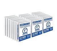 Samsill Classeurs à 3 anneaux de 2,54 cm, fabriqués aux États-Unis, anneaux ronds économiques, couverture transparente, peuvent contenir 200 feuilles, pour l'école, la maison, le bureau - Blanc, lot
