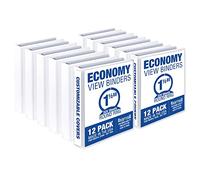 Samsill Classeurs à 3 anneaux de 3,81 cm, fabriqués aux États-Unis, anneaux ronds économiques, couverture transparente, peuvent contenir 325 feuilles, pour l'école, la maison, le bureau - Blanc, lot