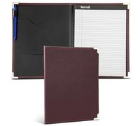 Samsill Classic Collection Business Portfolio/reprise de portefeuille avec coins en laiton, bloc-notes Ligné Format lettre, Noir Uni bordeaux