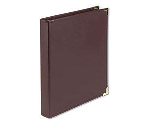 Samsill Classic Collection Classeur de présentation à 3 anneaux, 2,5 cm, anneaux ronds en laiton (peut contenir 200 feuilles), bordeaux