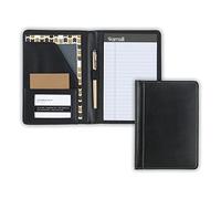 Samsill Contrast Stitch Leather Petit porte-documents en cuir pour homme et femme Noir 12,7 x 20,3 cm