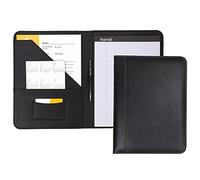 Samsill Contrast Stitch Padfolio en cuir synthétique pour homme et femme, organiseur de documents de CV avec bloc-notes de 21,6 x 27,9 cm, noir