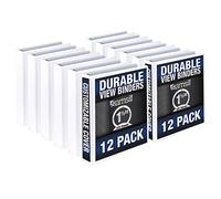 Samsill Durable Lot de 12 classeurs à anneaux ronds blancs de 3,8 cm