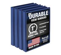 Samsill Durable Lot de 4 classeurs à 3 anneaux bleus de 2,5 cm