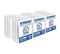 Samsill Lot de 24 classeurs à 3 anneaux de 1,3 cm, fabriqués aux États-Unis, couverture transparente personnalisable, blanc