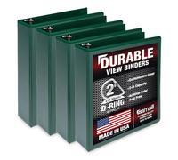 Samsill Lot de 4 classeurs durables de 5,1 cm, fabriqués aux États-Unis, classeur à anneaux en D, reliure transparente personnalisable, vert, capacité de 475 pages