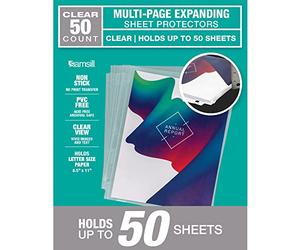 Samsill Lot de 50 feuilles de protection transparentes pouvant contenir jusqu'à 50 feuilles de papier par feuille, 21,6 x 27,9 cm, poids lourd