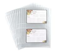 Samsill Protège-pages pour cartes de recettes pour classeur de recettes de 21,6 x 27,9 cm, 4 x 6 poches, 2 poches, 50 pièces, feuilles de recharge pour livre de recettes, chargement de marge latérale,