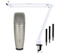 Samson C01U Pro Microphone à condensateur USB avec bras articulé Keepdrum Blanc