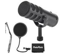 Samson Q9U Ensemble microphone de diffusion dynamique XLR/USB avec filtre pop et bras de perche de diffusion/webdiffusion avec câble XLR