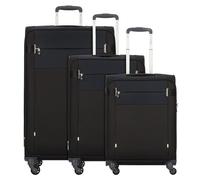 Samsonite Citybeat 4 roulettes Set de valises 3 pièces avec soufflet d'extension noir