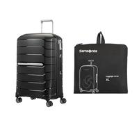 Samsonite Flux - Spinner XL Valise Extensible, 81 cm, 136 L, Noir (Black) & Global Travel Accessories - Housse de Valise Pliable XL, Noir (Black)