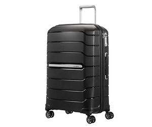 Samsonite Flux Valise Trolley Cabine, 68 cm | Noir, valise rigide extensible, 75/85 L, avec roues pivotantes fluides et séparateur zippé en U avec poche