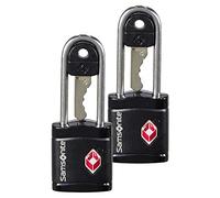 Samsonite Global TA - Cadenas à Clé TSA (Lot de 2), cadenas de bagage sécurisé pour valises et sacs, Noir
