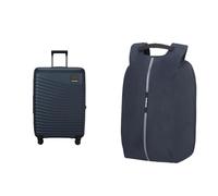 Samsonite Intuo & Securipak - Valise extensible, 69 cm, 79/87 L & Sac à dos pour ordinateur portable 15,6", 44 cm, 17 L - Ensemble de voyage d'affaires - Bleu
