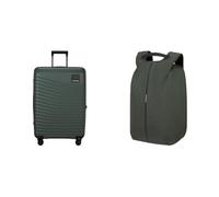 Samsonite Intuo & Securipak - Valise extensible, 69 cm, 79/87 L & Sac à dos pour ordinateur portable 15,6", 44 cm, 17 L - Ensemble de voyage sûr et élégant - Vert