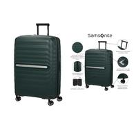 Samsonite Neo Flux Set de 2 Valises - Spinner Cabine Slim (55cm), 39/45 L & Grand Spinner (75cm), 109/121 L, Extensible, Vert (Jungle Green)