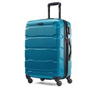 Samsonite Valise Rigide Extensible Omni PC avec roulettes pivotantes, Bleu Caraïbes, Checked-Medium 24-inch